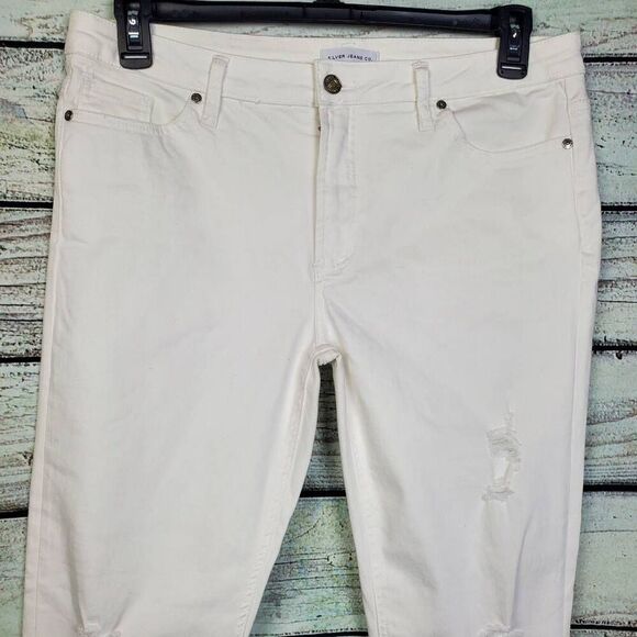 Silver Jeans Co. Most Wanted Skinny White Distressed Raw Hem W33 L27 - Picture 2 of 9